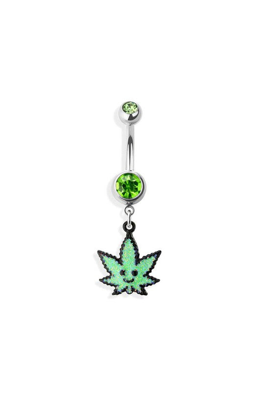 Glittered Leafy Bliss Belly Ring