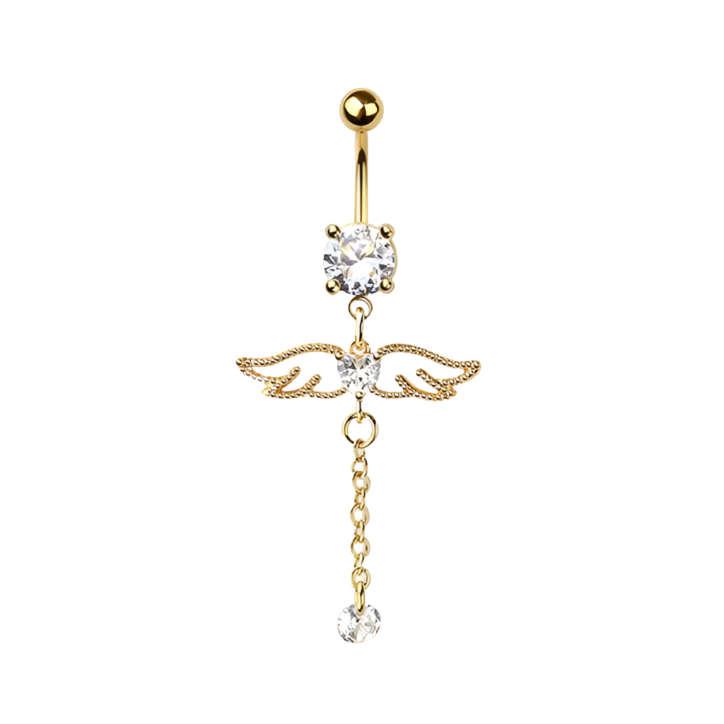 Angel Wings Dangle Belly Button Ring