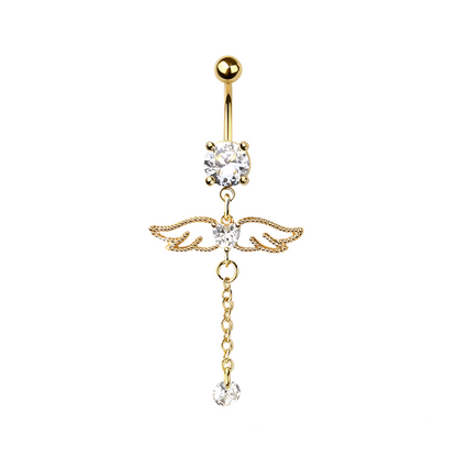 Angel Wings Dangle Belly Button Ring